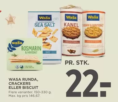 WASARUNDA, CRACKERS ELLER BISCUIT