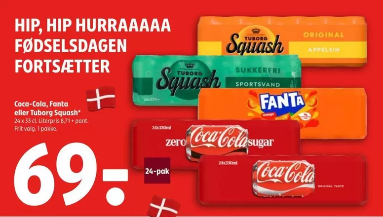 Coca Cola - Coca-Cola, Fanta eller Tuborg Squash