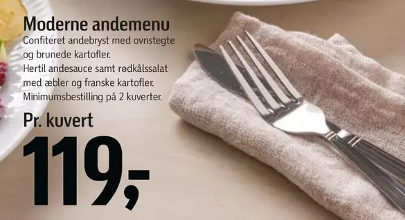 Moderne andemenu