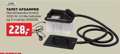 TAPET AFDAMPER 2200 W. 4,5 liter beholder og 3 m slange. 9052128