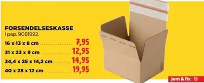 FORSENDELSESKASSE I pap. 9081992