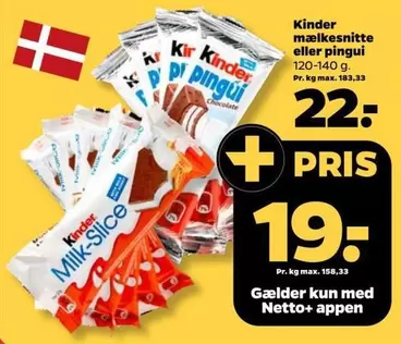 Kinder - mælkesnitte eller pingui