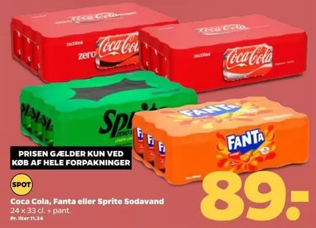 Coca Cola - , Fanta eller Sprite Sodavand