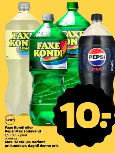 Faxe - Kondi eller Pepsi Max sodavand