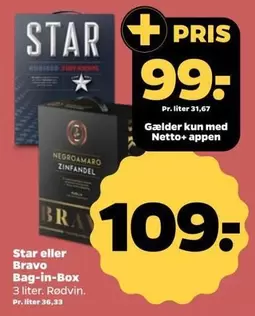 Zinfandel - Star eller Bravo Bag-in-Box