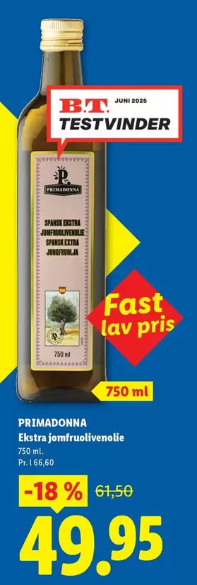 PRIMADONNA
Extra jomfruolivenolie