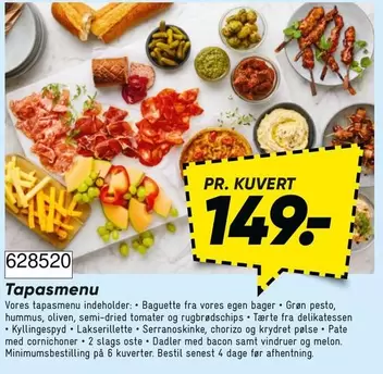 Tapasmenu 628520