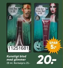 Red - Kunstigt blod med glimmer 28 ml