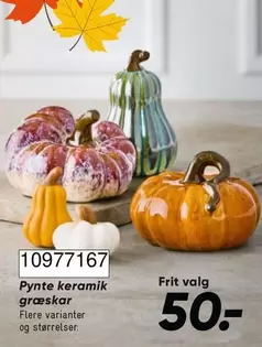 Keramik - Pynte keramik græskar 10977167