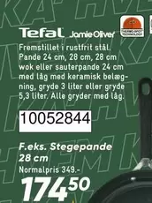 Jamie Oliver - Fremstillet i rustfrit stål. Pande 24 cm, 28 cm, 28 cm wok eller sauterpande 24 cm med låg med keramisk belægning, gryde 3 liter eller gryde 5,3 liter. Alle gryder med låg.