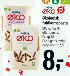 Økologisk fuldkornspasta
