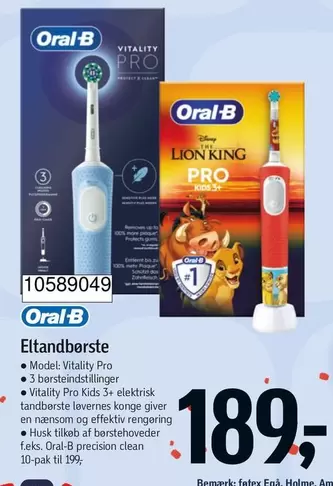 Oral B - Oral-B Vitality Pro & Vitality Pro Kids 3+ elektrisk tandbørste