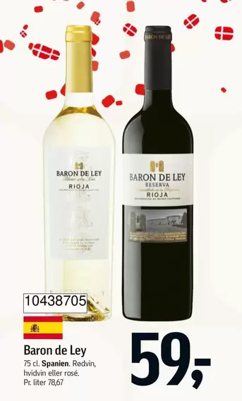 Baron - de Ley Rioja 75 cl. Spanien. Rødvin, hvidvin eller rosé.