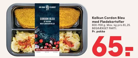 Kalkun Cordon Bleu med Fiedekartofler