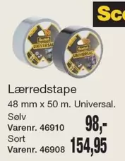 Lærredstape 48 mm x 50 m. Universal.