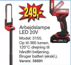 Arbejds-lampe LED 20V Model: 3155