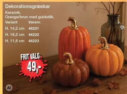 Keramik - Dekorationsgræskar