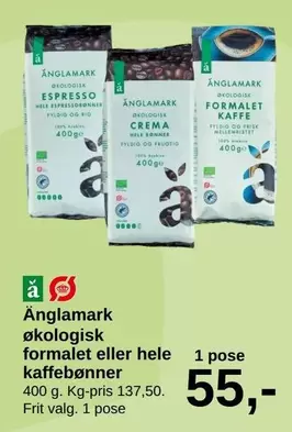 økologisk formalet eller hele kaffebønner