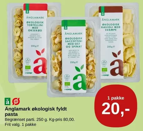 Anglamark økologisk fyldt pasta