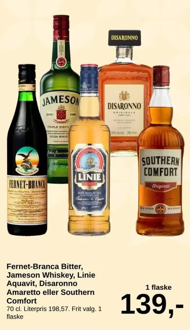 Branca - Fernet- Bitter, Aquavit, Disaronno, Whiskey, Southern Comfort