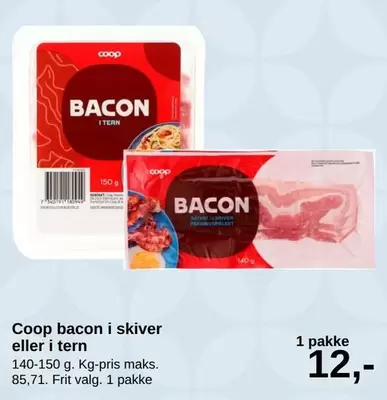 Coop bacon i skiver eller i tern