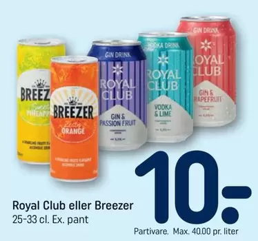 Orange - Royal Club eller Breezer