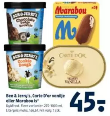 Marabou - Ben & Jerry's, Carte D'or vanilje eller