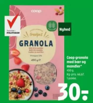Granola -  med bær og mandler