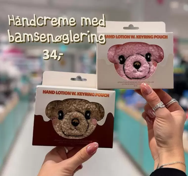 Håndcreme med bamsenøglering