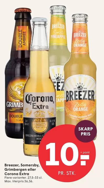 Orange - Breezer, Somersby, Grimbergen eller Corona Extra