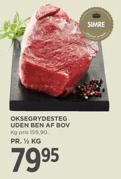 OKSEGRYDESTEG uden ben af bov