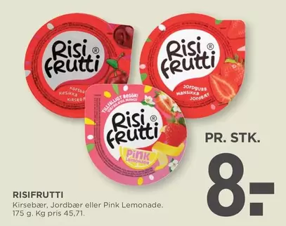 RISIFRUTTI Kirsebær, Jordbær eller Pink Lemonade