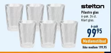 Stelton - Pilastro glas 6-pak. 24 cl. Klart glas.