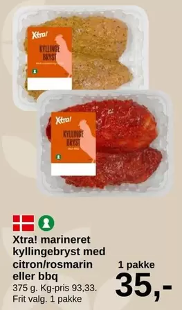 Xtra! Marineret kyllingebryst med citron/rosmarin eller bbq