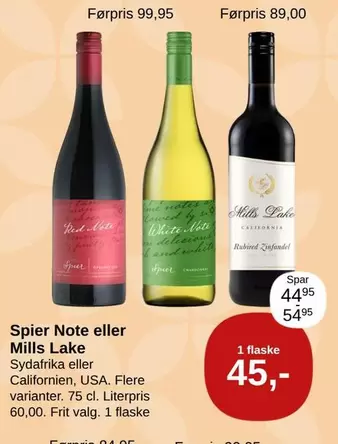 Red - Spier Note eller Mills Lake