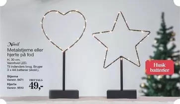 Metalstjerne eller hjerte på fod