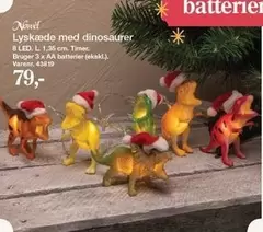 Lyskæde med dinosaurer