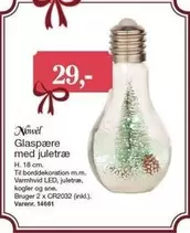 Glaspære med juletræ