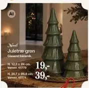 Keramik - Juletra grøn Glaseret keramik