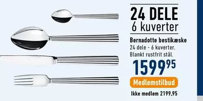 Bernadotte bestikske 24 dele - 6 kuverter