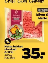 Netto hakket oksekød 8-12%