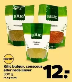 Kilic bulgur, couscous eller røde linser