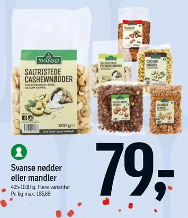 Saltristede Cashewnødder eller Mandler