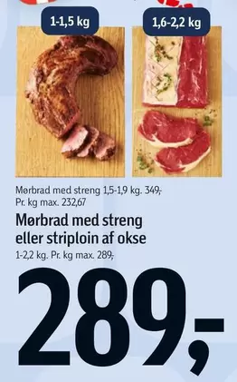 Mørbrad med streng eller striploin af okse