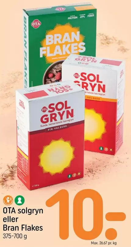 Sol - OTA solgrynn eller Bran Flakes