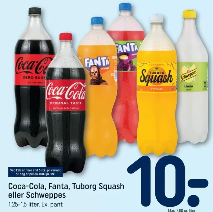 Coca Cola - Coca-Cola, Fanta, Tuborg Squash eller Schweppes