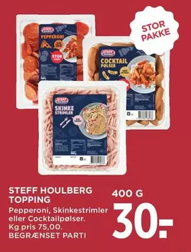 Pepperoni, Skinkestrimler eller Cocktailpølser