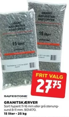 GRANITSKÆRVER Sort hyperit 11-16 mm eller grå stenung-sund 8-11 mm. 9014170.