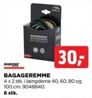 BAGAGEREMME 4 x 2 stk. i længderne 40, 60, 80 og 100 cm. 9048840. 8 stk.
