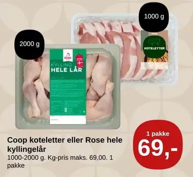 Rose - Coop koteletter eller hele kyllingelår